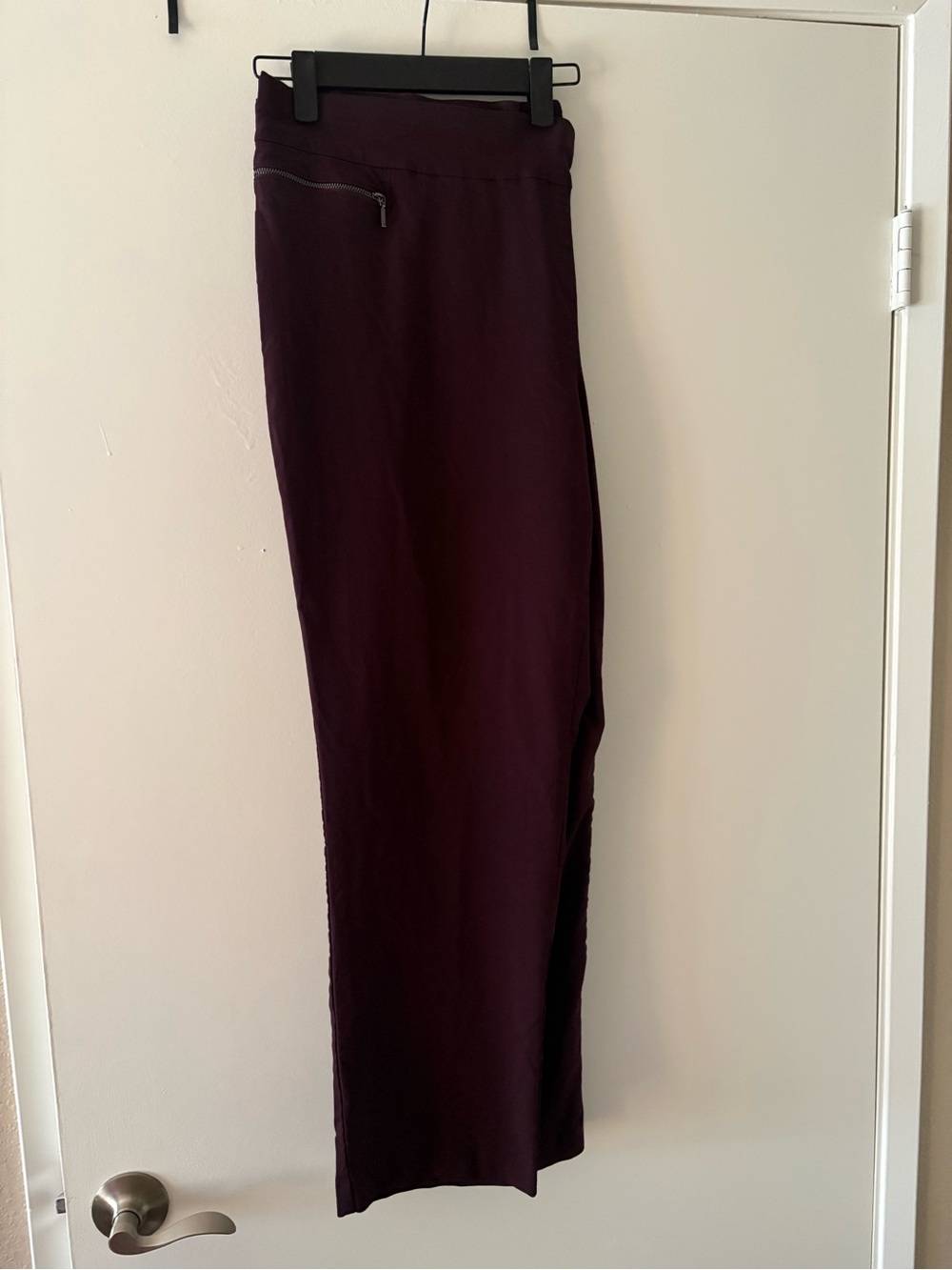 Women's Slacks Maroon with Zipper detail